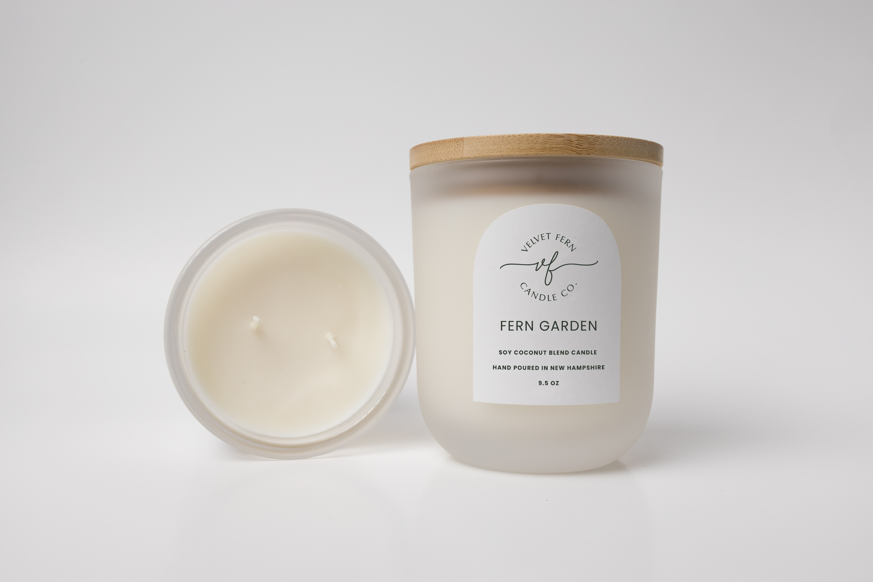 Fern Garden scented soy blend 9.5oz candle.