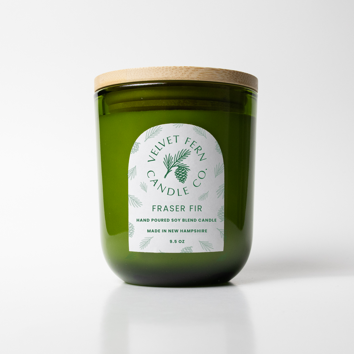 Fraser Fir scented soy blend 9.5oz candle.